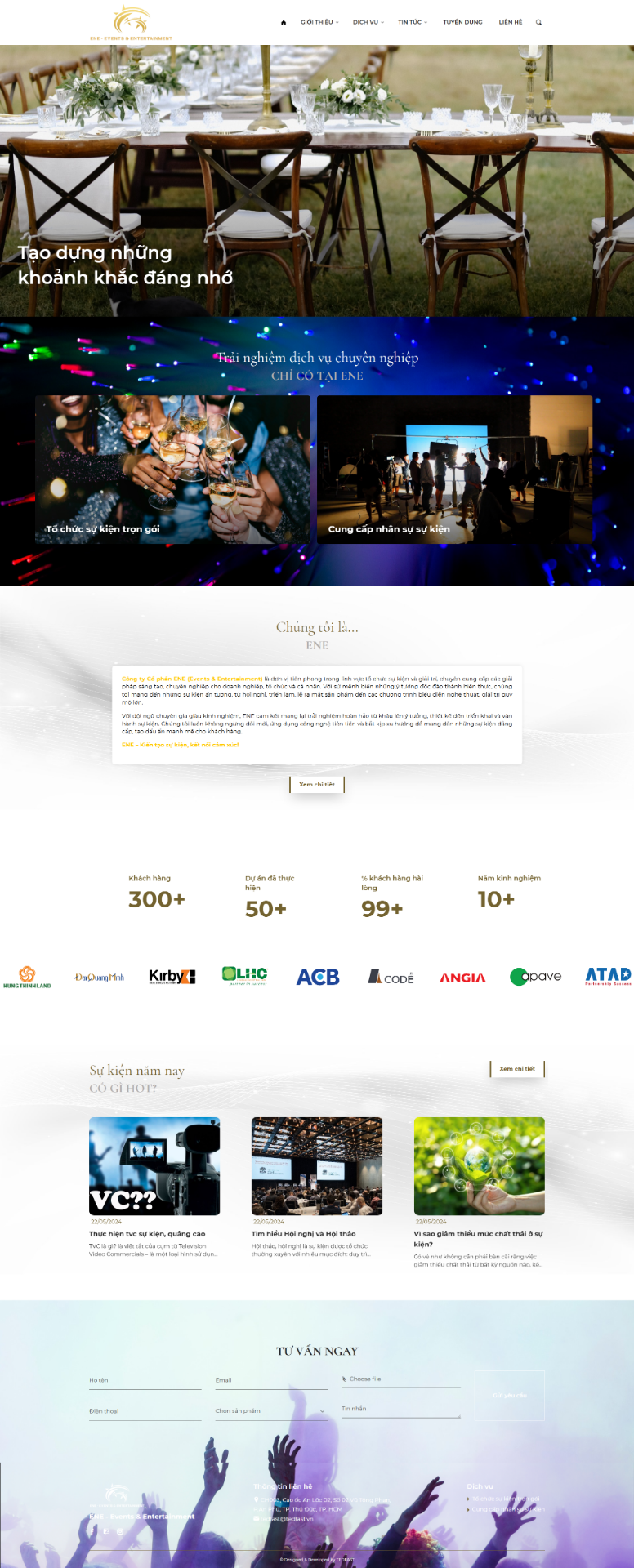 Website cho công ty sự kiện & giải trí HOF-ENE