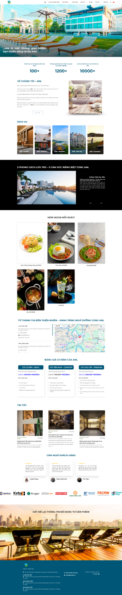 Website cho công ty ngành lưu trú HOF-ANL