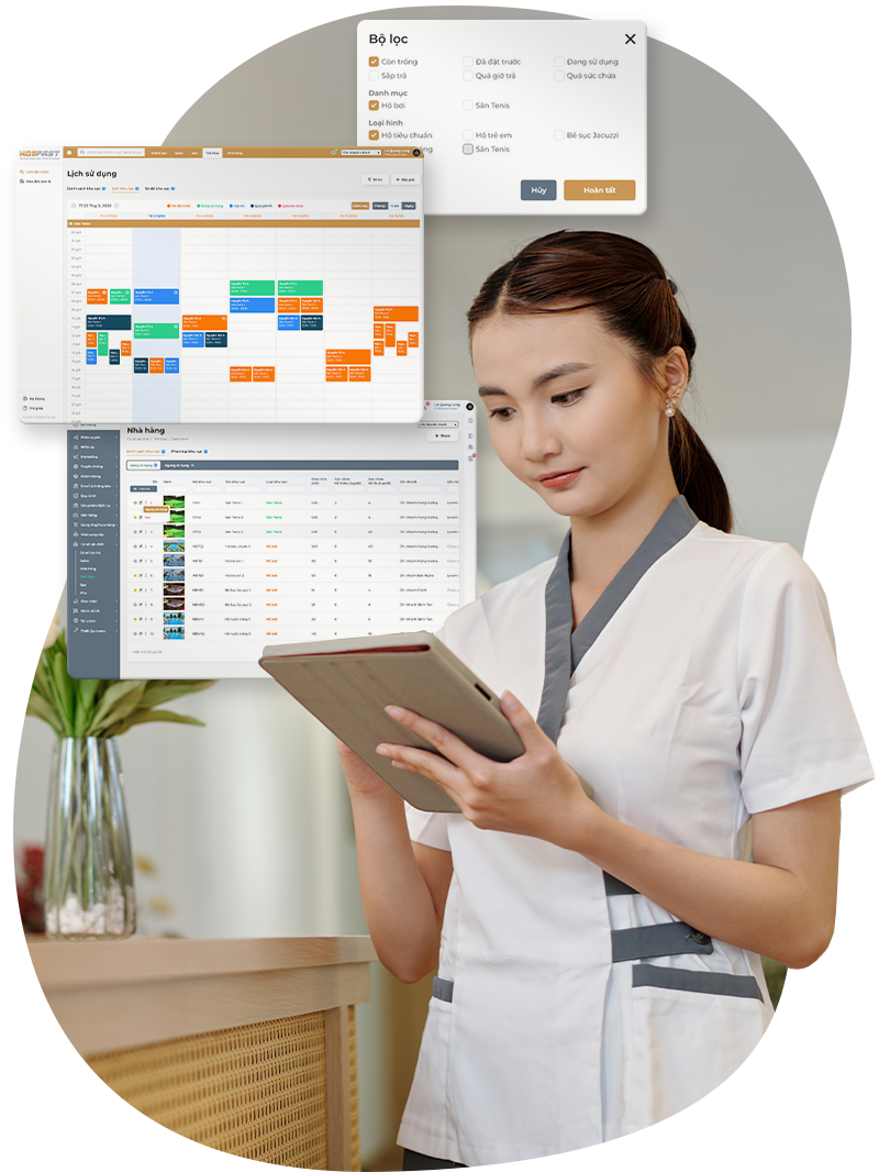 MANAGEMENT HOSFAST – Phần mềm quản lý khu vực dành riêng cho ngành Hospitality: Spa, Gym, Nhà hàng, Khách sạn...
